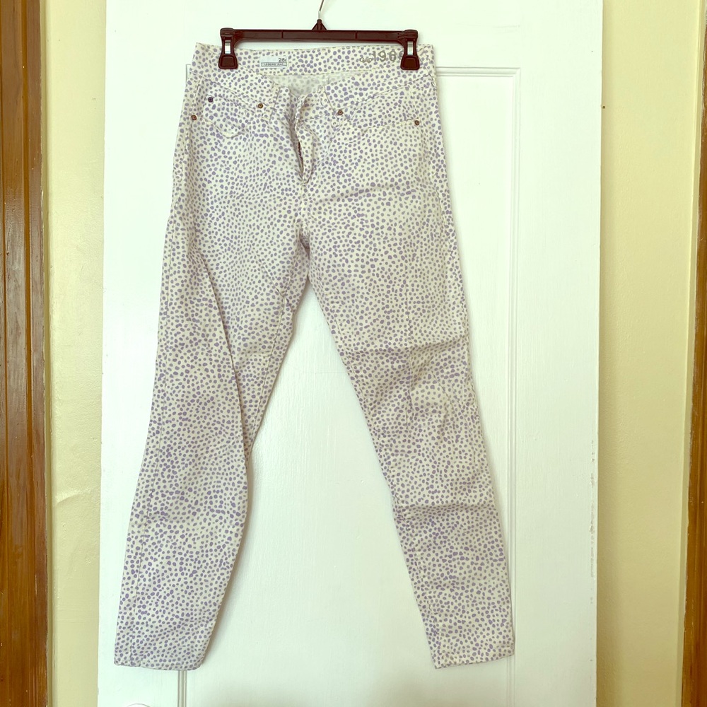 White and purple spotted leggings jeans from Gap